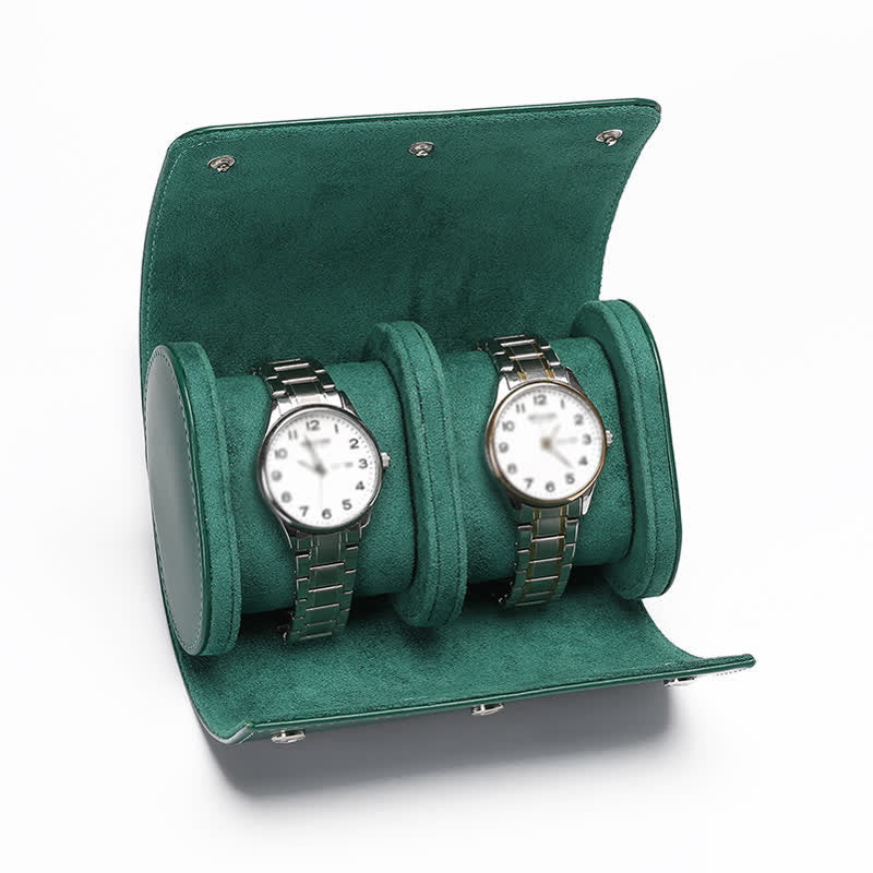 Custodia da viaggio in pelle per orologio con iniziali personalizzate - 2-Posizione - Verde - image 16