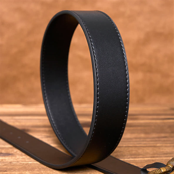 Cintura da uomo in pelle con fibbia a serpente in bronzo punk streetwear - image 6