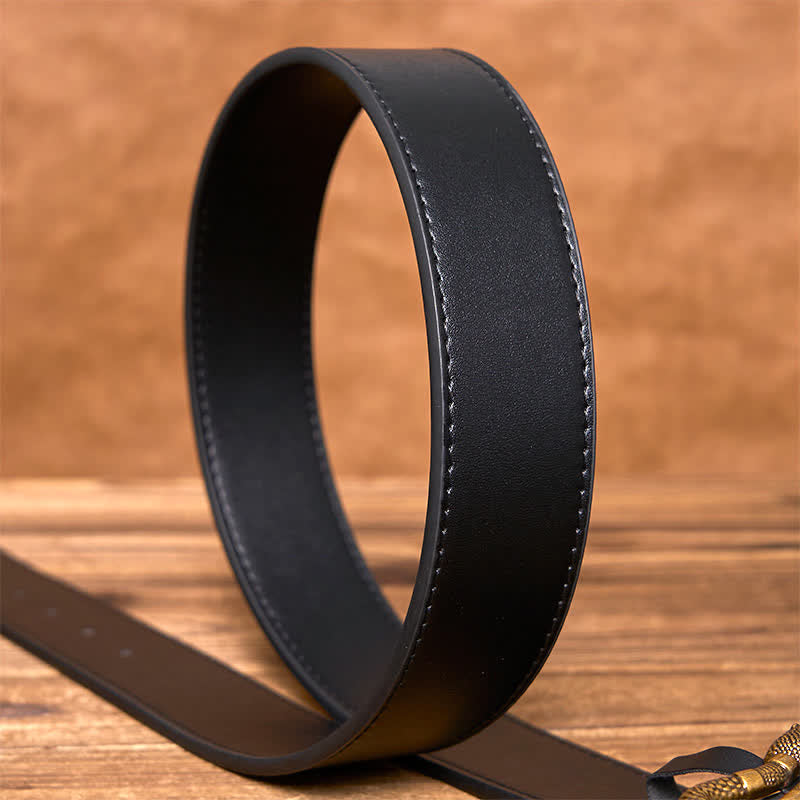 Cintura da uomo in pelle con fibbia a serpente in bronzo punk streetwear - image 5