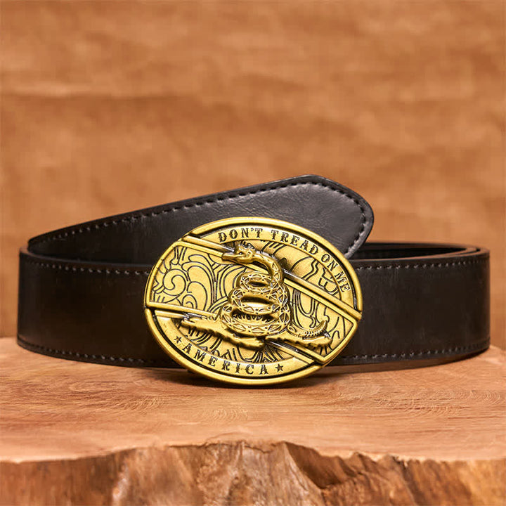 Cintura in pelle con coltello pieghevole nascosto in bronzo a forma di serpente fai da te da uomo - Serpente - Cintura nera in PU - 42 - image 4