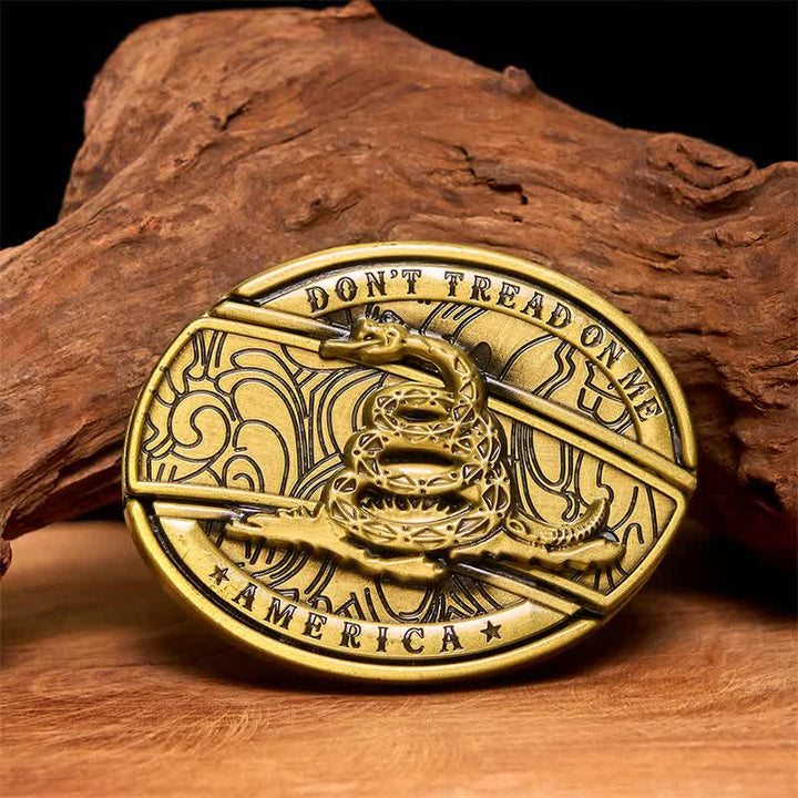 Cintura in pelle con coltello pieghevole nascosto in bronzo a forma di serpente fai da te da uomo - Serpente - Senza cintura - Cintura non inclusa - image 0