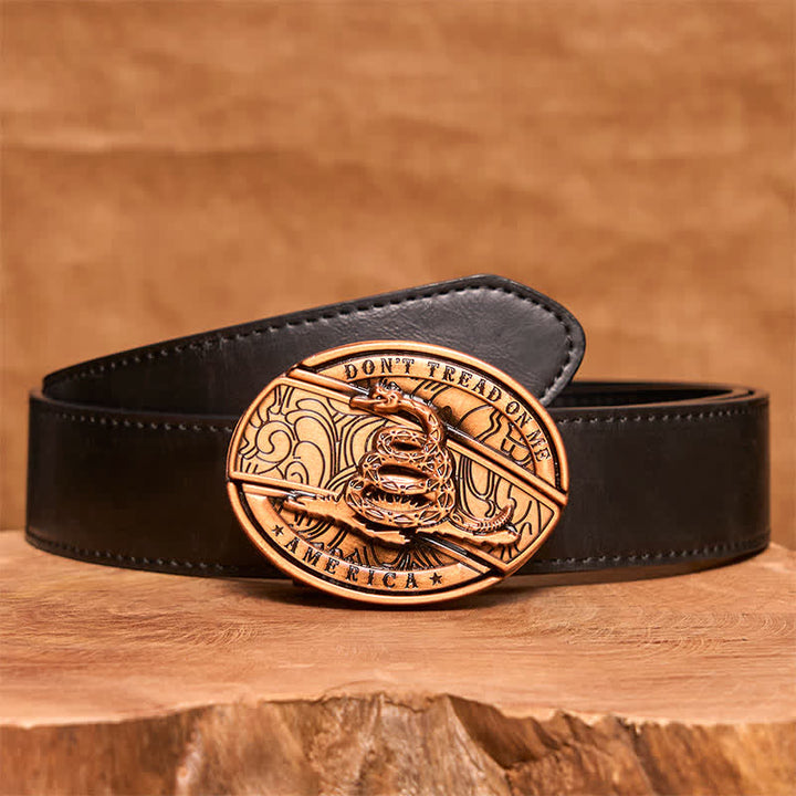 Cintura in pelle con coltello pieghevole nascosto in bronzo rosso fai da te da uomo - Serpente - Cintura nera in PU - 42 - image 5