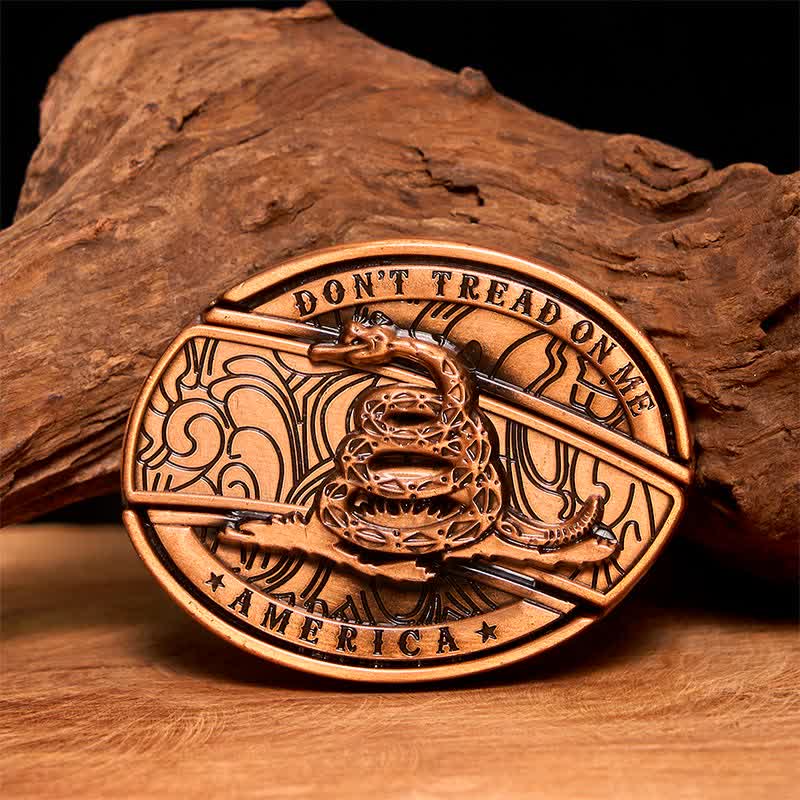 Cintura in pelle con coltello pieghevole nascosto in bronzo rosso fai da te da uomo - Serpente - Senza cintura - Cintura non inclusa - image 1