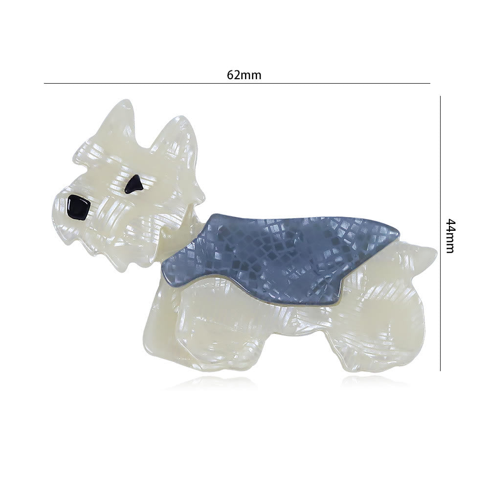 Spilla in acrilico fatta a mano a forma di simpatico cane Schnauzer alla moda - image 5