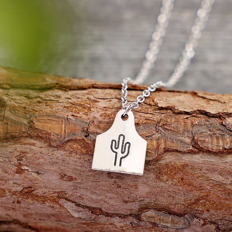 Collana in acciaio inossidabile con iniziale personalizzata in argento con mini targhetta per bovini - Oro - image 2
