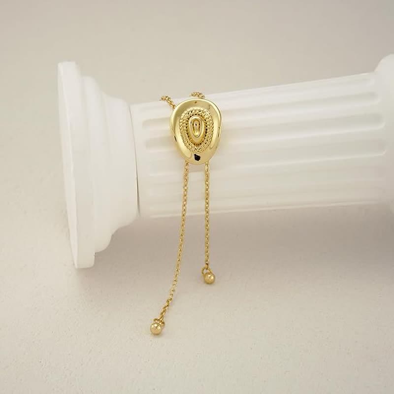 Collana con ciondolo personalizzato a forma di cappello da cowboy western con iniziale - image 6