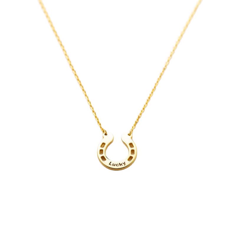 Collana con ciondolo a forma di ferro di cavallo portafortuna a forma di U con nome personalizzato - image 5