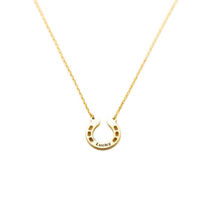 Collana con ciondolo a forma di ferro di cavallo portafortuna a forma di U con nome personalizzato - image 5