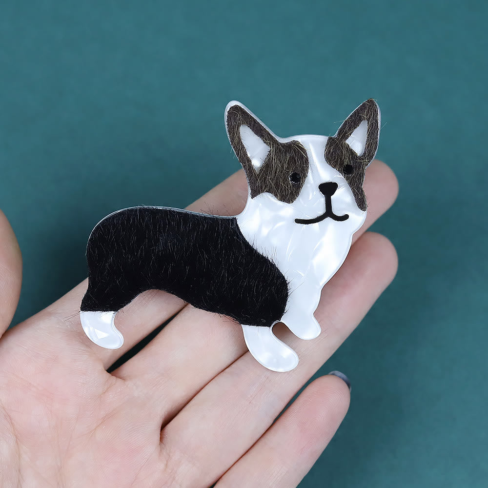 Spilla in acrilico a forma di cagnolino, realizzata a mano con cura - image 2