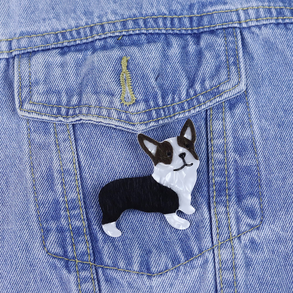 Spilla in acrilico a forma di cagnolino, realizzata a mano con cura - image 3
