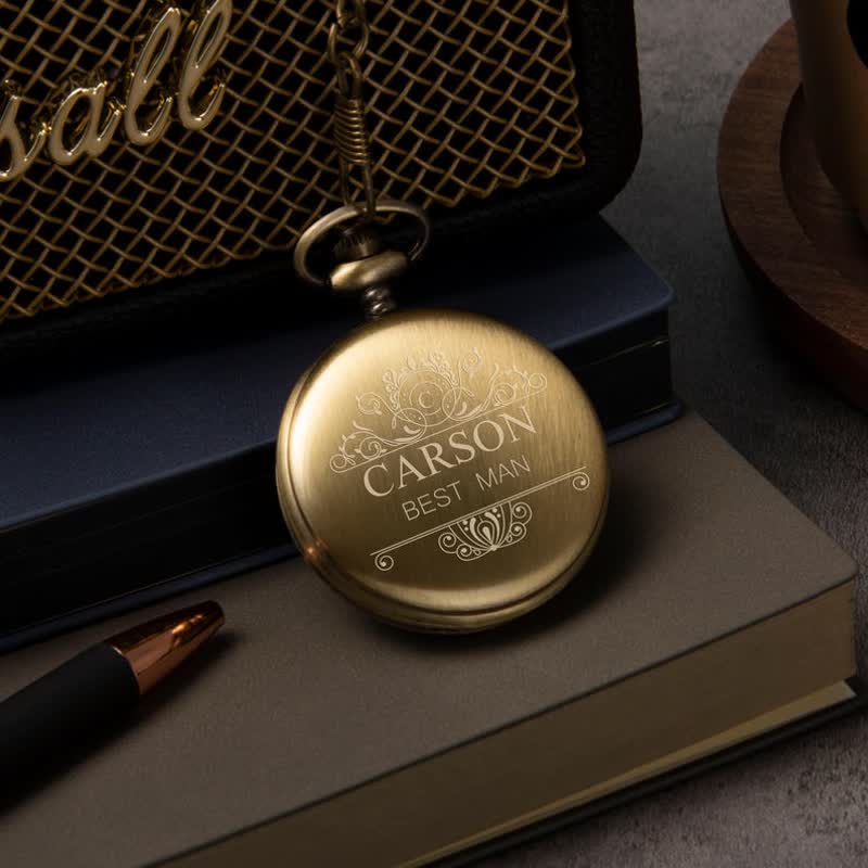 Orologio da tasca meccanico personalizzato inciso - image 5