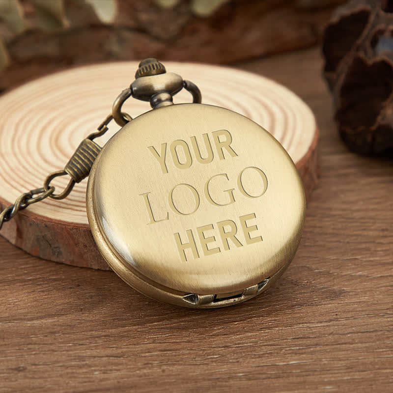 Orologio da tasca meccanico personalizzato inciso - Bronzo antico - image 1