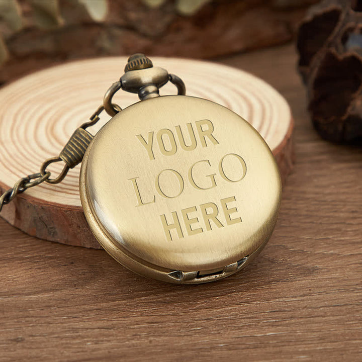 Orologio da tasca meccanico personalizzato inciso - Bronzo antico - image 1
