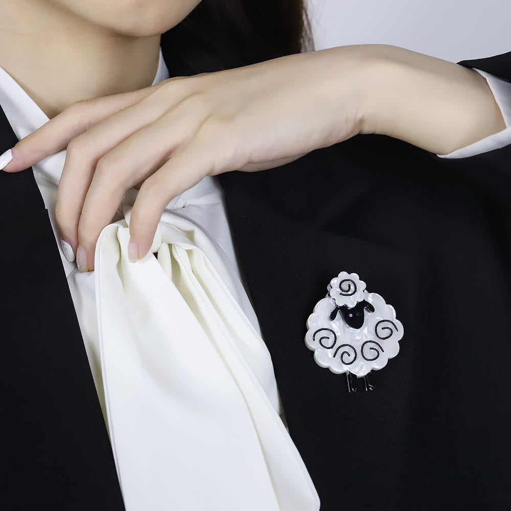 Spilla in acrilico fatta a mano a forma di pecora, accessori alla moda per animali - image 3