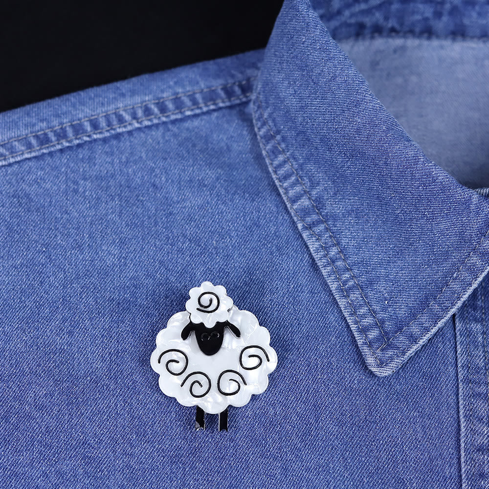 Spilla in acrilico fatta a mano a forma di pecora, accessori alla moda per animali - image 2