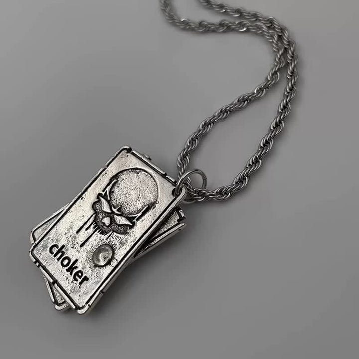 Collana unisex in metallo stile hip hop con motivo poker - image 3