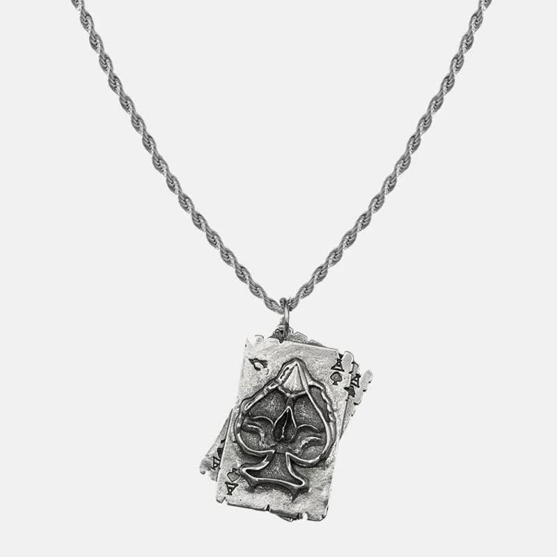 Collana unisex in metallo stile hip hop con motivo poker - image 1