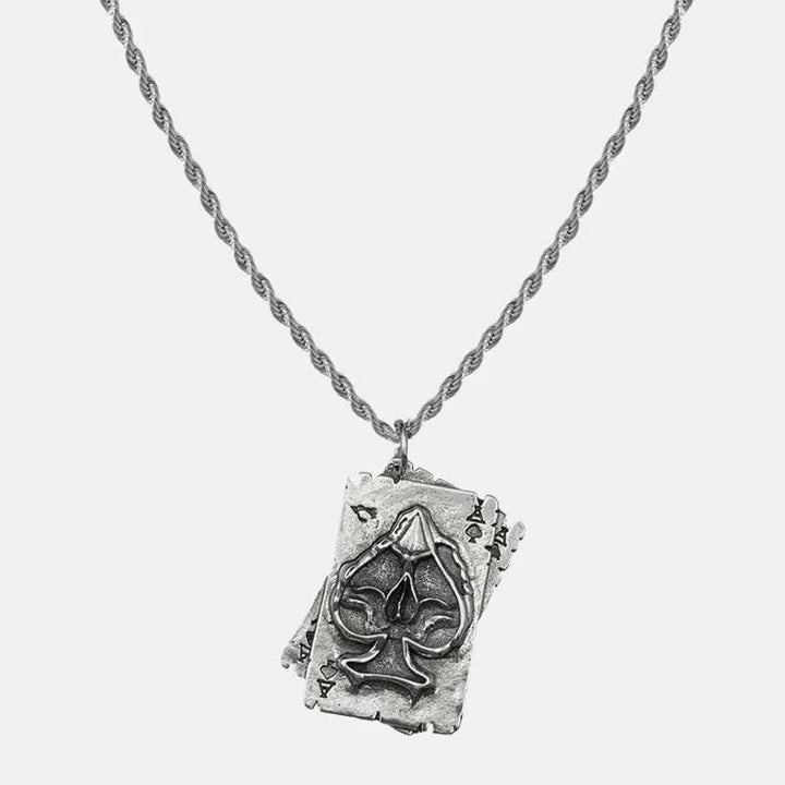 Collana unisex in metallo stile hip hop con motivo poker - image 1