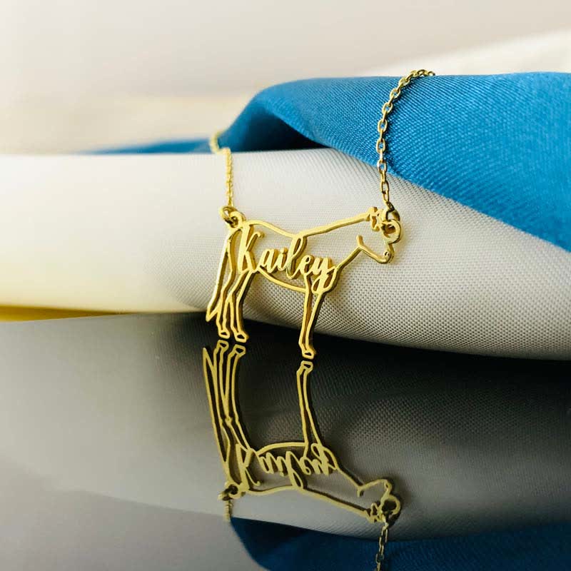 Collana con ciondolo per amante dei cavalli con nome personalizzato - image 2