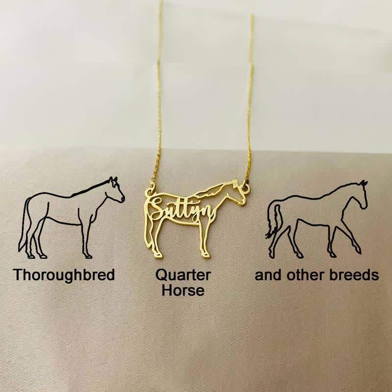 Collana con ciondolo per amante dei cavalli con nome personalizzato - image 5