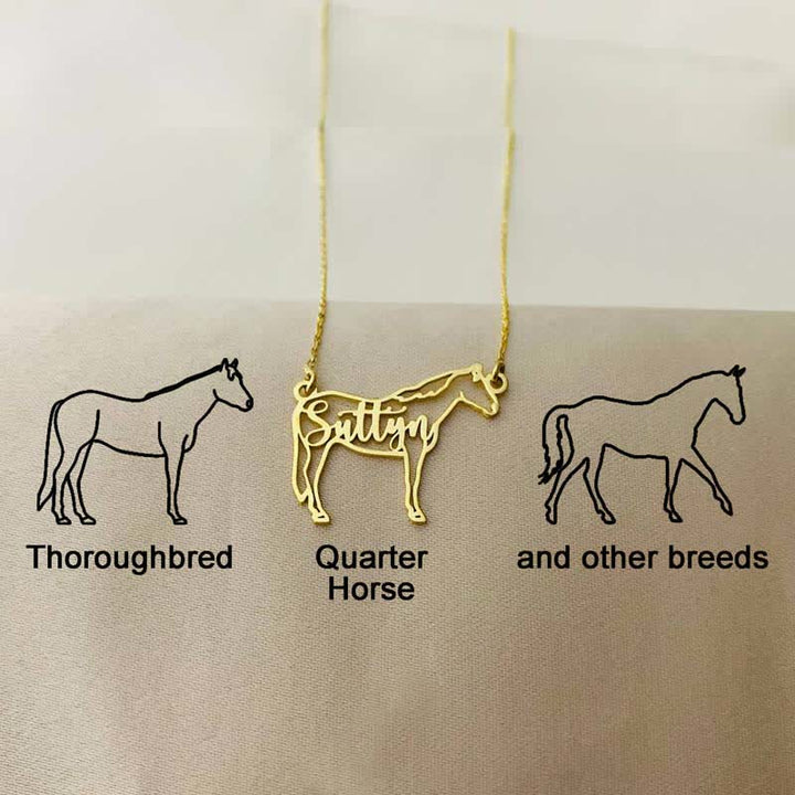 Collana con ciondolo per amante dei cavalli con nome personalizzato - image 5
