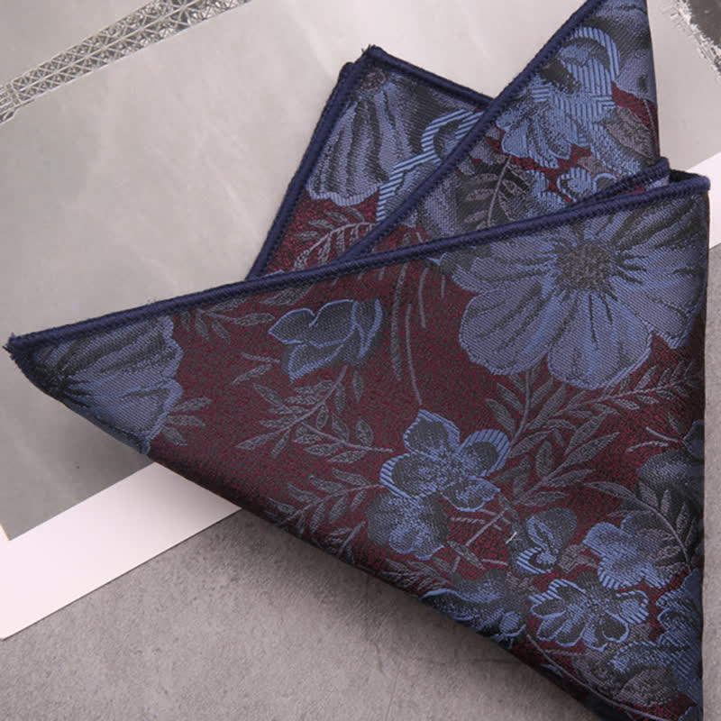 Cravatta elegante da uomo con motivo floreale blu fiordaliso - FiordalisoBlu - Solo fazzoletto da taschino - image 2