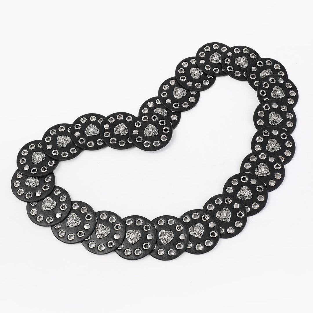 Cintura da donna in pelle rotonda e cava, squisita, nera e marrone rossiccio - image 3