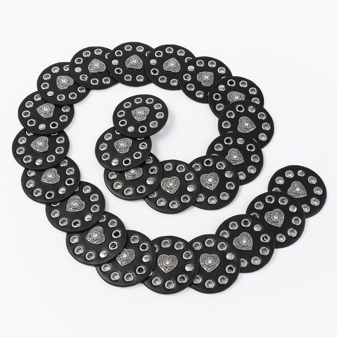 Cintura da donna in pelle rotonda e cava, squisita, nera e marrone rossiccio - image 7