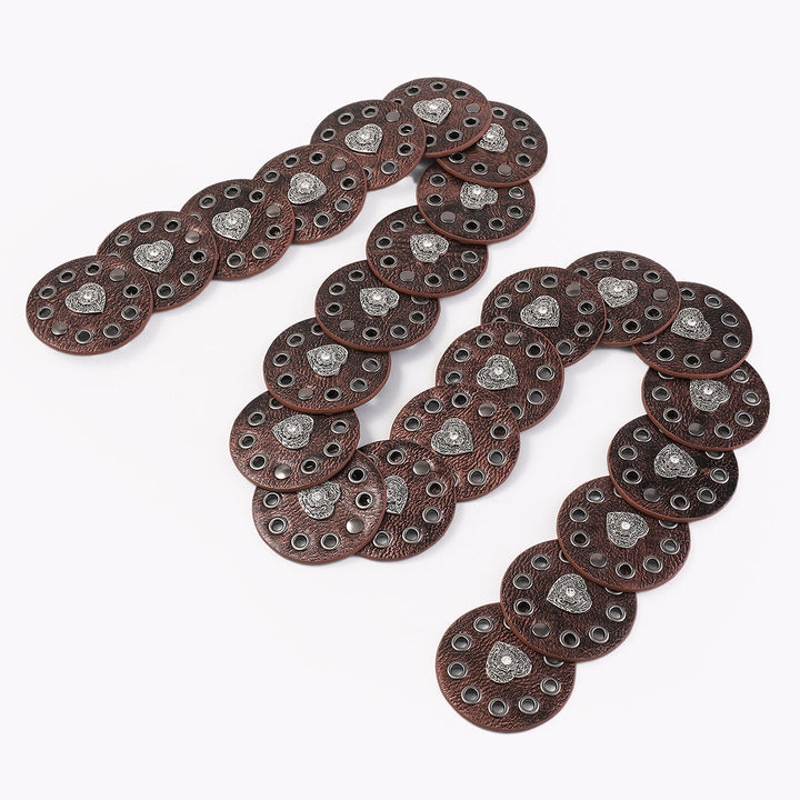 Cintura da donna in pelle rotonda e cava, squisita, nera e marrone rossiccio - image 8