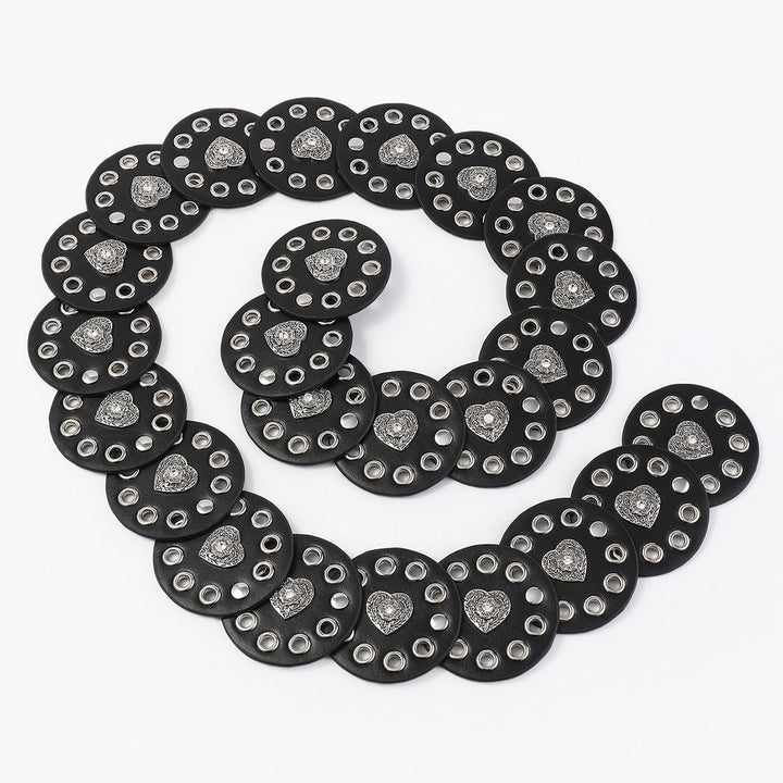 Cintura da donna in pelle rotonda e cava, squisita, nera e marrone rossiccio - image 6
