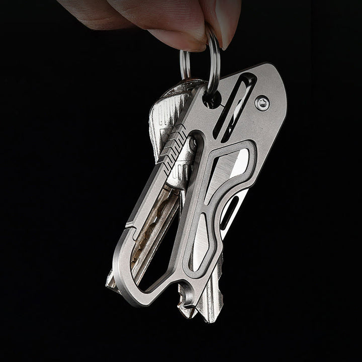 Portachiavi con coltello pieghevole portatile EDC per esterni - image 1