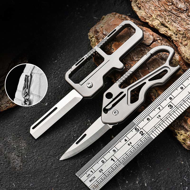 Portachiavi con coltello pieghevole portatile EDC per esterni - image 4