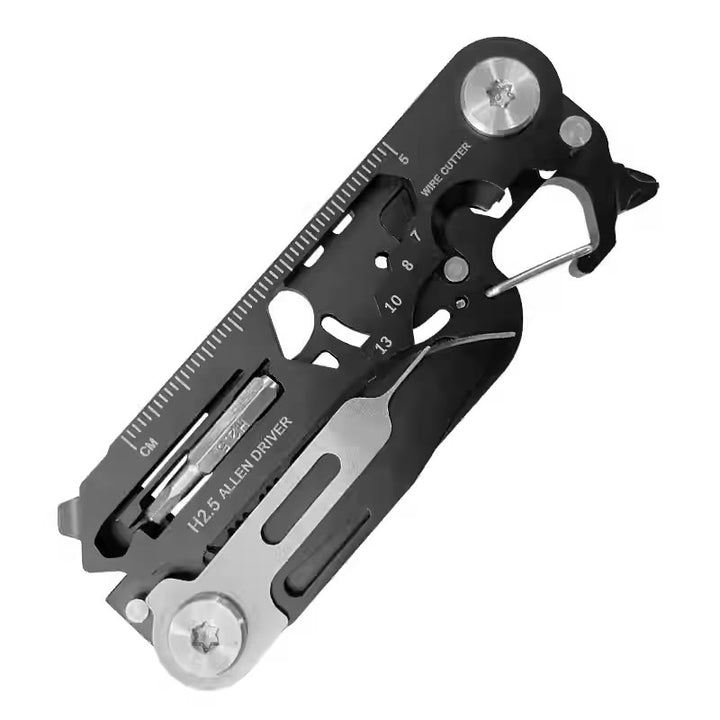 Portachiavi con coltello pieghevole portatile multifunzionale EDC-Tool - Nero - image 3