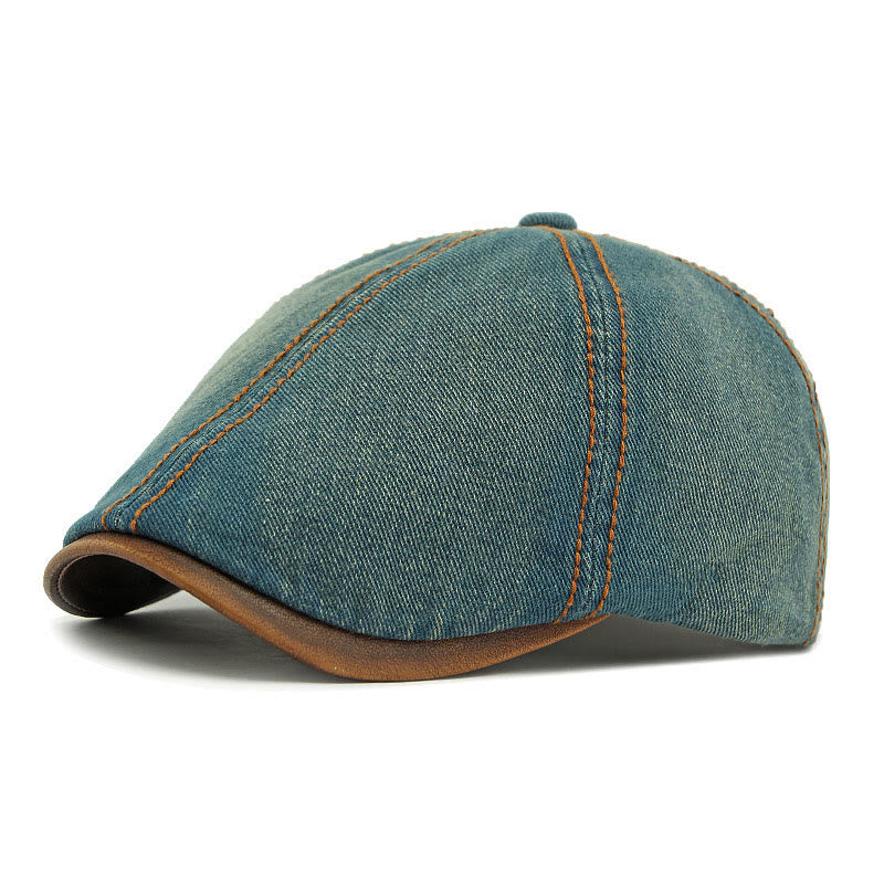 Cappello basco unisex in denim lavato retrò britannico - Vecchio blu - Adjustable (21 5/8"-23 1/4") - image 5