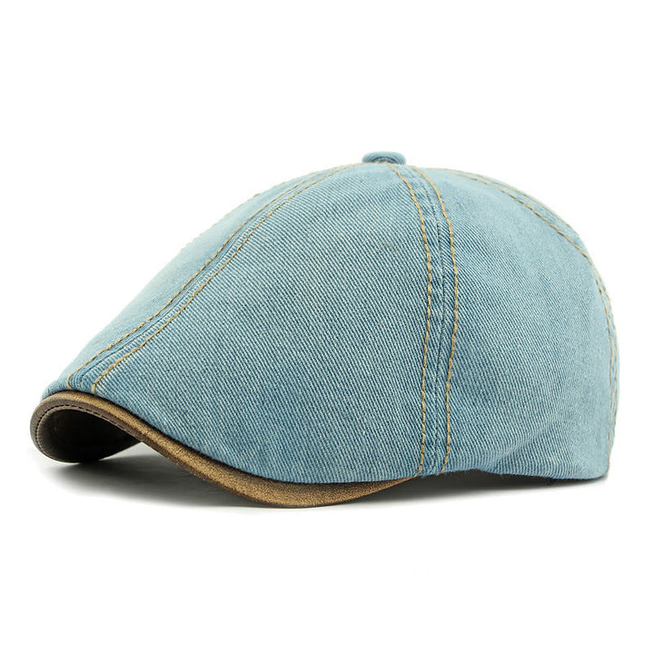 Cappello basco unisex in denim lavato retrò britannico - Azzurro chiaro - Adjustable (21 5/8"-23 1/4") - image 7