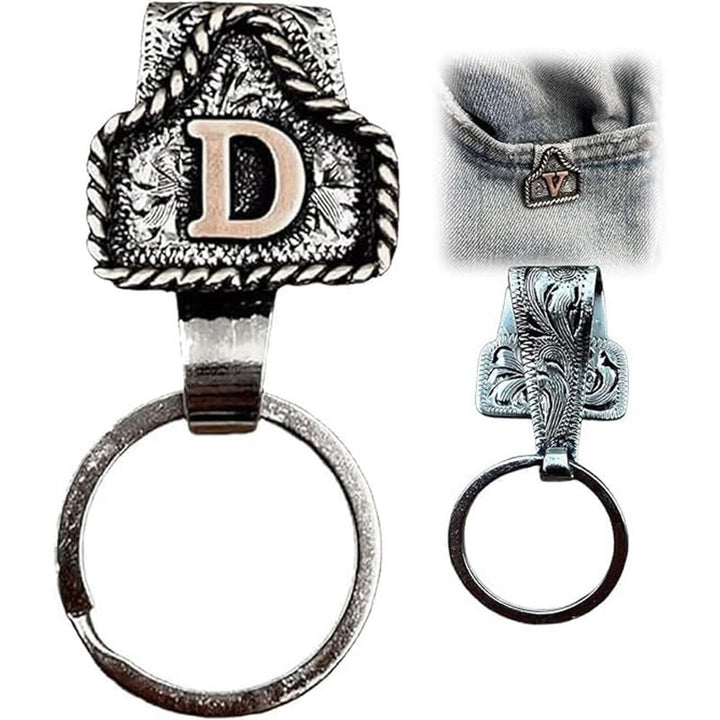 Portachiavi in metallo con lettera retrò in stile cowboy western - image 7