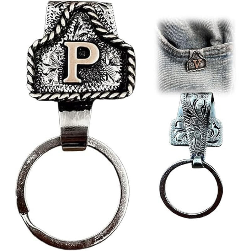 Portachiavi in metallo con lettera retrò in stile cowboy western - image 19