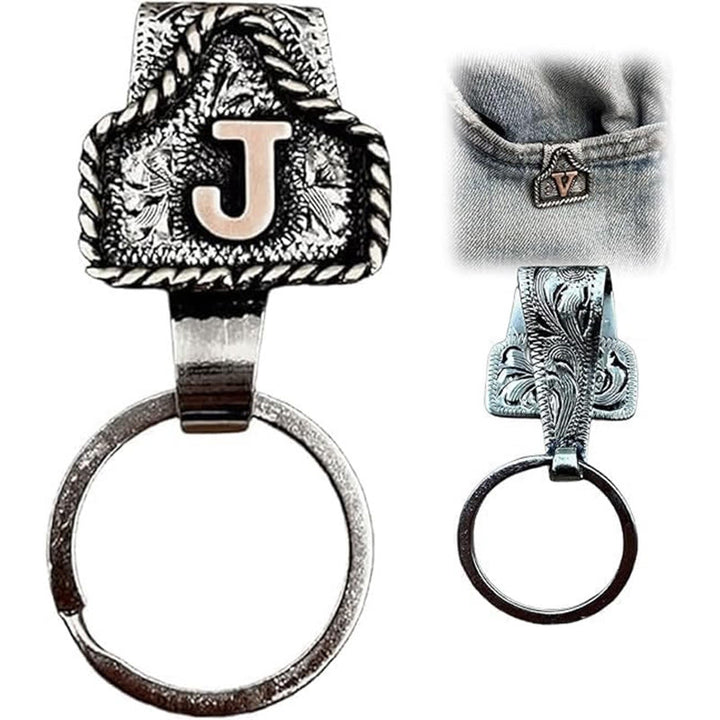 Portachiavi in metallo con lettera retrò in stile cowboy western - image 13