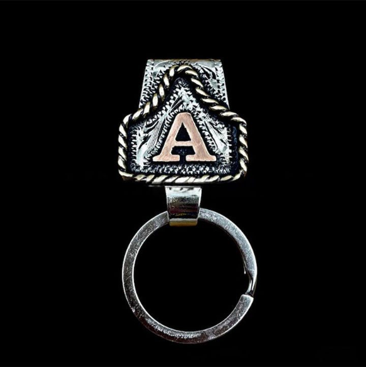 Portachiavi in metallo con lettera retrò in stile cowboy western - image 0