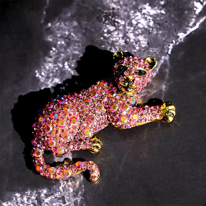 Spilla da uomo con grande tigre maestosa e strass scintillanti di lusso - image 17