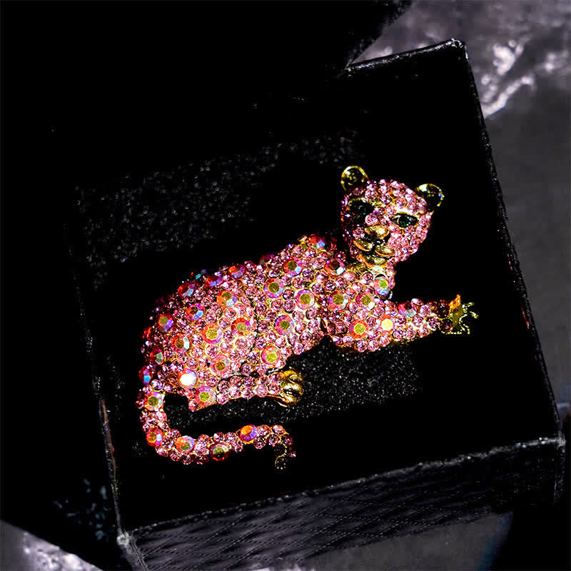 Spilla da uomo con grande tigre maestosa e strass scintillanti di lusso - image 19