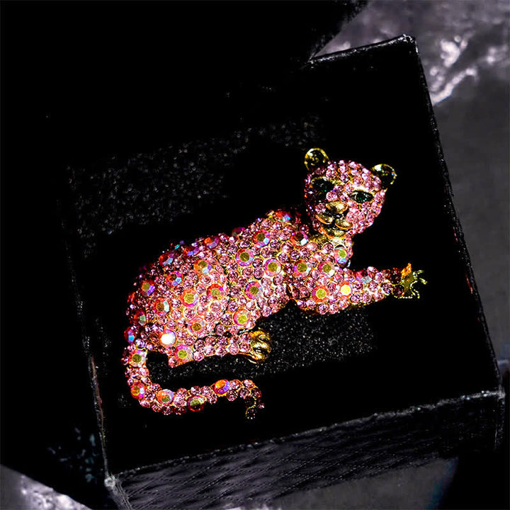 Spilla da uomo con grande tigre maestosa e strass scintillanti di lusso - image 18