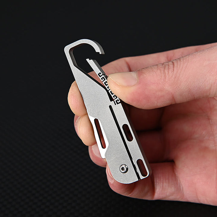 Coltello pieghevole multifunzionale in lega di titanio EDC-Tool portachiavi - image 4