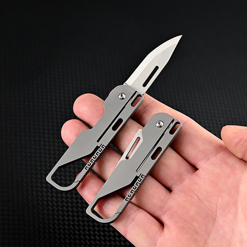 Coltello pieghevole multifunzionale in lega di titanio EDC-Tool portachiavi - image 4
