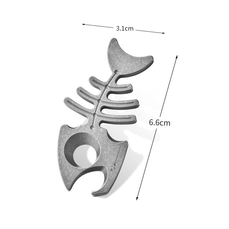 Portachiavi apribottiglie a forma di spina di pesce in lega di titanio EDC-Tool - Lavaggio in pietra - image 6