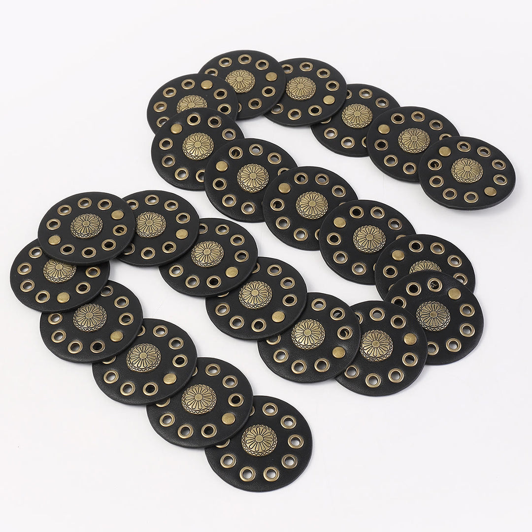 Cintura da donna in pelle nera circolare retrò cava - image 3