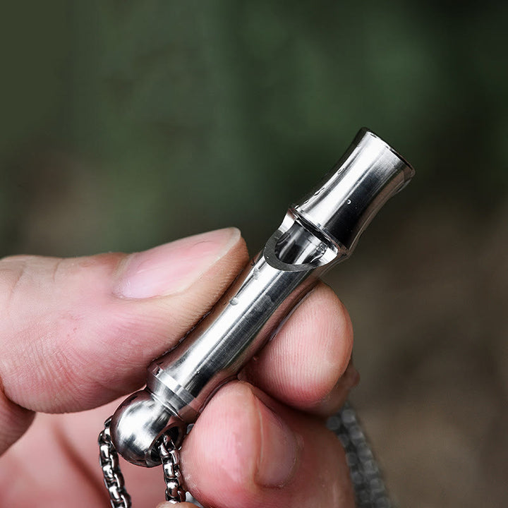 Fischietto ad alto decibel per utensili EDC in lega di titanio per esterni, tubo singolo - image 5