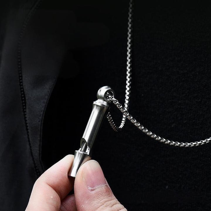 Fischietto ad alto decibel per utensili EDC in lega di titanio per esterni, tubo singolo - image 4