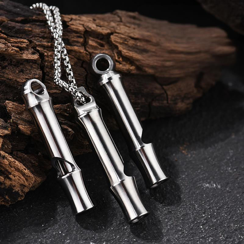 Fischietto ad alto decibel per utensili EDC in lega di titanio per esterni, tubo singolo - image 0