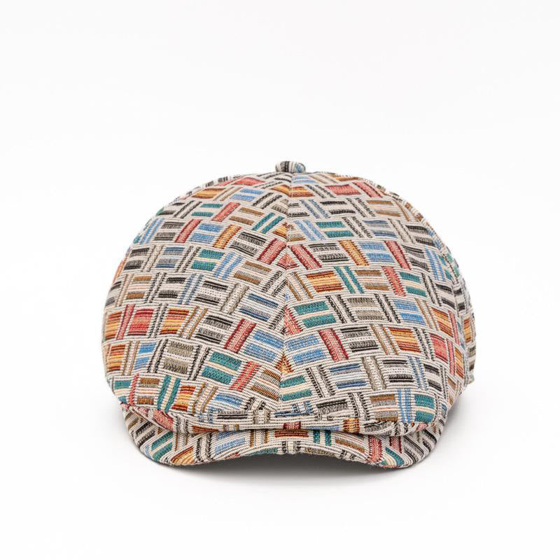 Cappello basco a quadri jacquard colorati retrò artistici - image 2